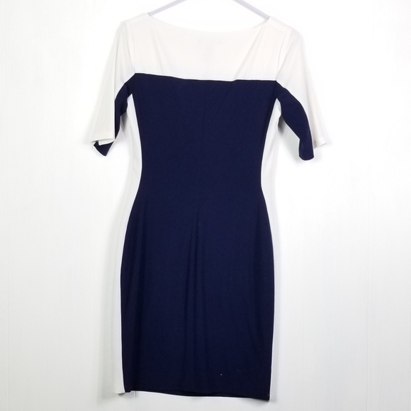 Chaps dress  blue and white  sz PM - Picture 2 of 8